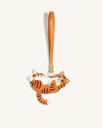 Bag Charm Verspielte Katze - Orange