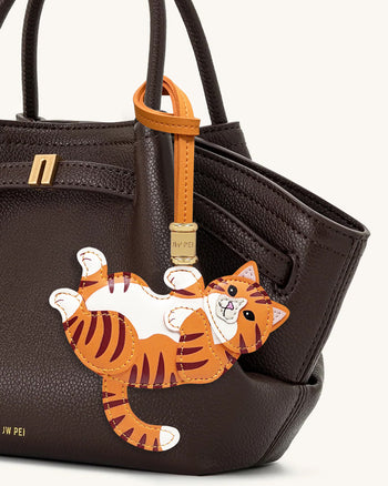 Bag Charm Verspielte Katze - Orange