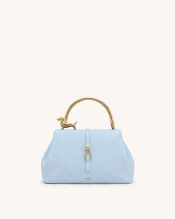 Bruna Dackel-Metallgriff Henkeltasche - Hellblau
