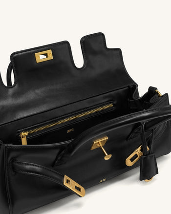 Yara Kleine Handtasche mit Schultergurt - Schwarz