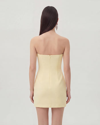 Geblümtes Minikleid - Gelb