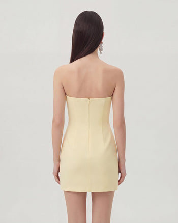 Geblümtes Minikleid - Gelb