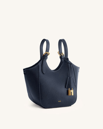 Ines Tote Bag mit Vorhängeschloss – Marineblau