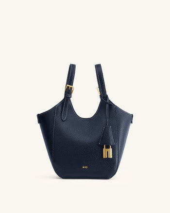 Ines Tote Bag mit Vorhängeschloss – Marineblau