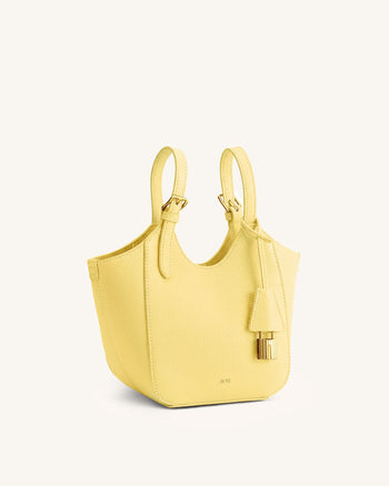 Ines Tote Bag mit Vorhängeschloss – Gelb