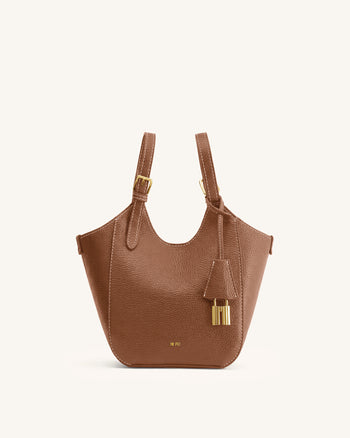 Ines Tote Bag mit Vorhängeschloss – Schokoladenbraun