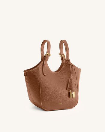 Ines Tote Bag mit Vorhängeschloss – Schokoladenbraun