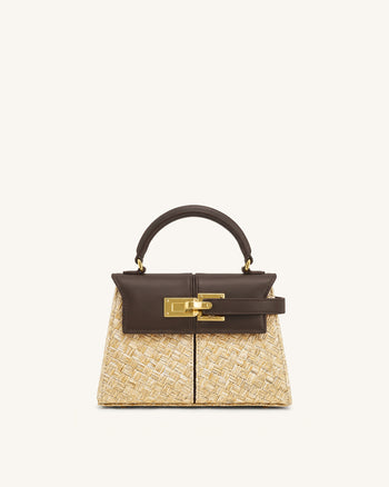 Elise Kunststroh Handtasche - Braun