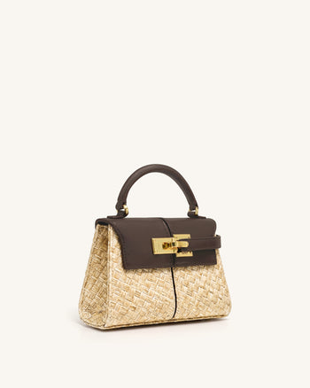Elise Kunststroh Handtasche - Braun