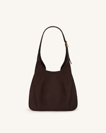 Alina Hobo Bag aus Kunstwildleder - Schokoladenbraun