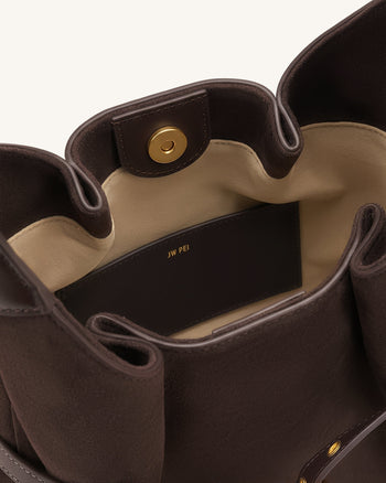 Alina Hobo Bag aus Kunstwildleder - Schokoladenbraun