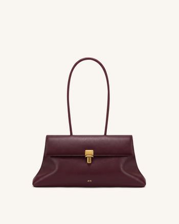 Selene Tasche mit Überschlag und Schloss - Burgunderrot