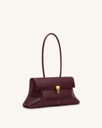Selene Tasche mit Überschlag und Schloss - Burgunderrot