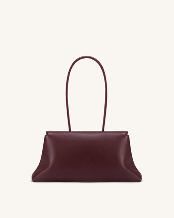 Selene Tasche mit Überschlag und Schloss - Burgunderrot