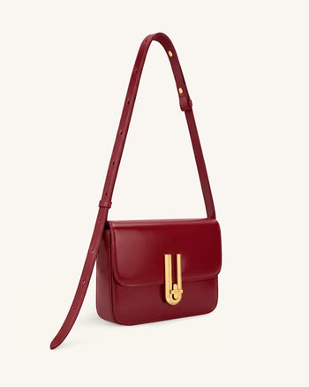 Evania Schultertasche mit Schloss-Detail - Rot