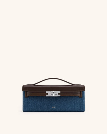 Bria Strukturierte Henkeltasche - Blauer Denim