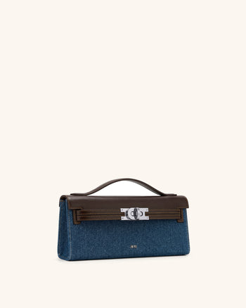 Bria Strukturierte Henkeltasche - Blauer Denim