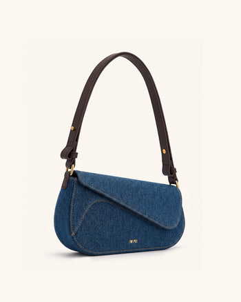Addisyn Schultertasche - Blauer Denim