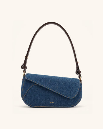 Addisyn Schultertasche - Blauer Denim