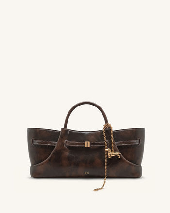 Maeve Tote Bag mit Dackel-Metallanhänger - Dunkles Kaffeebraun