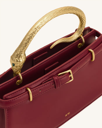 Elena Schlangenhenkel Henkeltasche - Weinrot