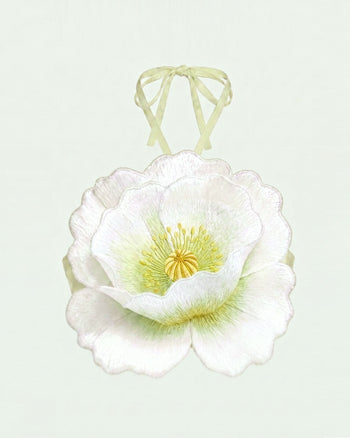 Kurzes Crop-Top mit 3D-Blumenmuster und Neckholder - Elfenbein