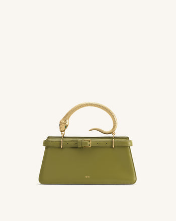 Elena Schlangenhenkel Henkeltasche - Matchagrün