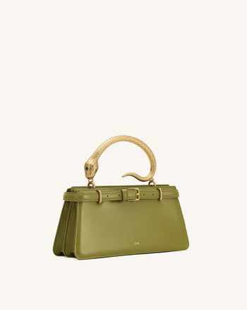 Elena Schlangenhenkel Henkeltasche - Matchagrün