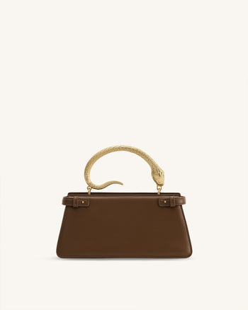 Elena Schlangenhenkel Henkeltasche - Dunkelbraun