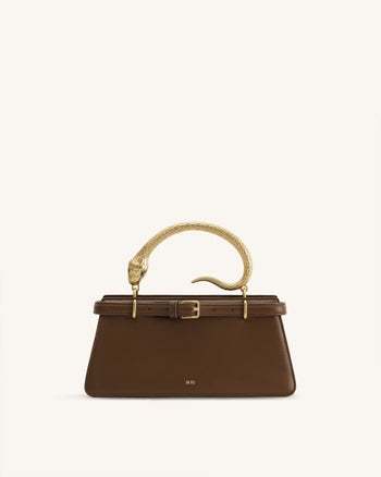 Elena Schlangenhenkel Henkeltasche - Dunkelbraun