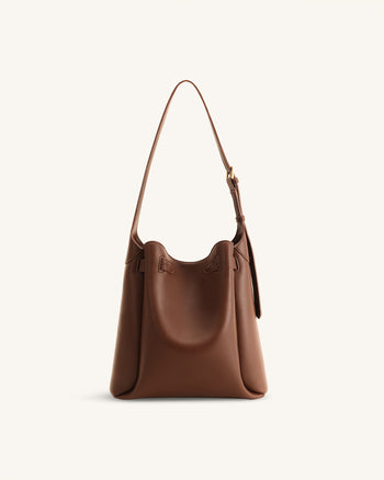 Charlene Double Buckle Hobo Tasche - Braun