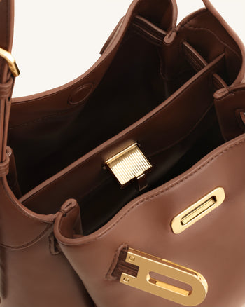Charlene Double Buckle Hobo Tasche - Braun