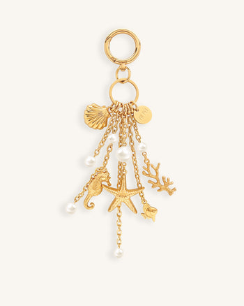 Ocean Kreatur Kunstperlen-Taschenanhänger - Gold