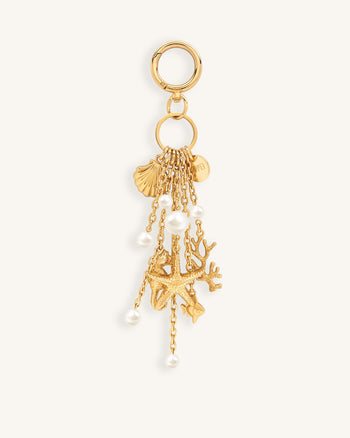 Ocean Kreatur Kunstperlen-Taschenanhänger - Gold