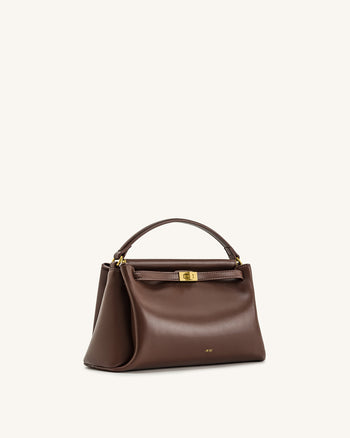 Carmen Handtasche mit Henkel – Rotbraun