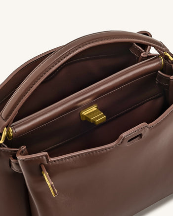 Carmen Handtasche mit Henkel – Rotbraun