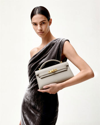 Noor Handtasche mit oberem Griff – Elefantengrau