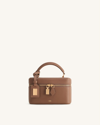 Cleo Box Shape Top Handle Tasche - Braun
