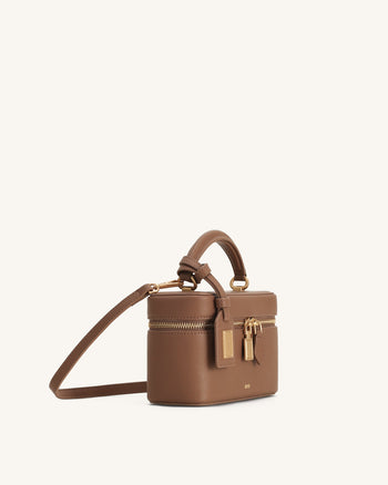 Cleo Box Shape Top Handle Tasche - Braun