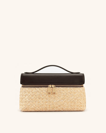 Thea Kunststroh Henkeltasche - Braun