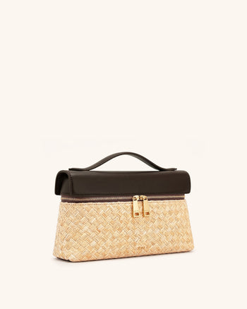 Thea Kunststroh Henkeltasche - Braun