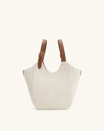Ines Tote-Bag mit Vorhängeschloss - Braunes Canvas