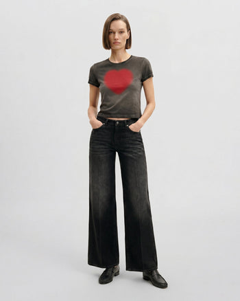 The Shrunken Faded Love T-Shirt - Washed Black