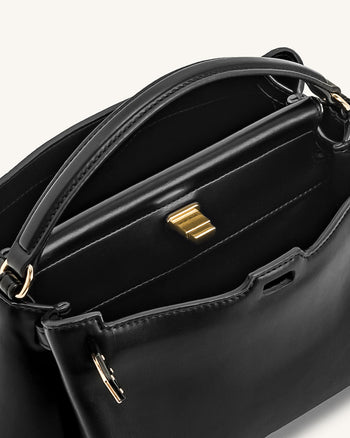 Carmen Handtasche mit Henkel – Schwarz