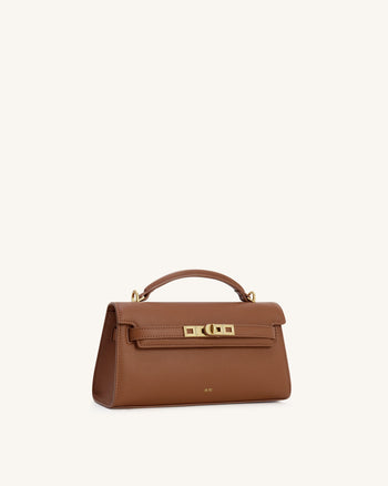 Noor Handtasche mit oberem Griff – Braun