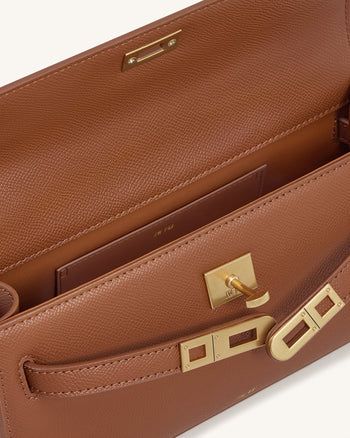 Noor Handtasche mit oberem Griff – Braun