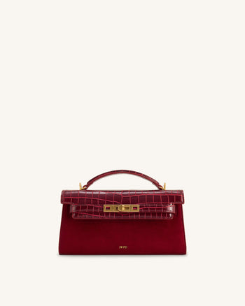 Noor Henkeltasche aus Kunstvelours – Rot