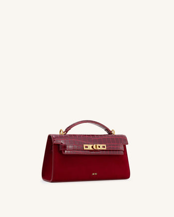 Noor Henkeltasche aus Kunstvelours – Rot