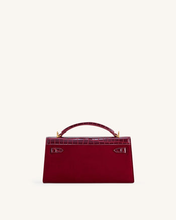 Noor Henkeltasche aus Kunstvelours – Rot