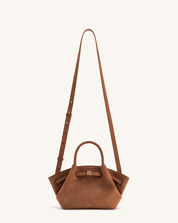 Hana Mini-Wildlederimitat-Tragetasche - Braun